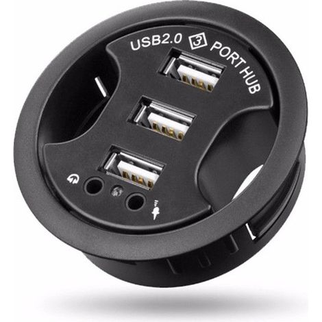 Hub USB 3 ports avec carte SD et audio stéréo externe, station bureau pour recharge et extension appareil (1/4)