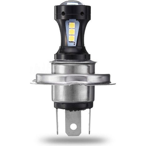 Ampoule de phare LED H4 3030 pour moto, feux de route/croisement, 6500K, 12-24V (1/5)