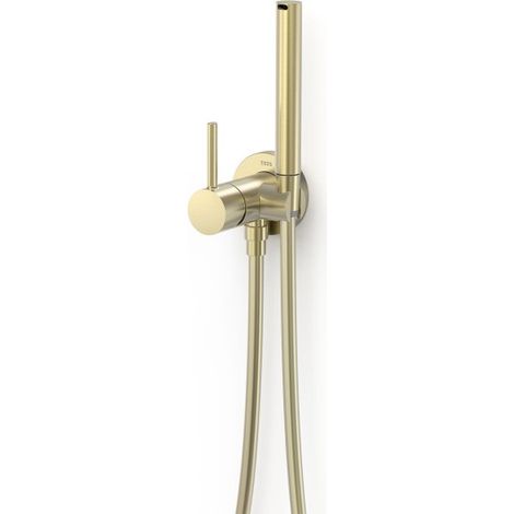 Mitigeur encastré avec douche pour WC eau chaude et eau froide Study Cava doré - TRES 134123CA