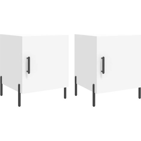 Maison Exclusive - Tables de chevet 2 pcs blanc 40x40x50 cm bois d’ingénierie