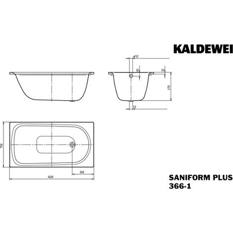 KALDEWEI 113700011001 BW SANIFORM PLUS Mod.366, 1400 x 750