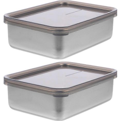 Lot de 2 boîtes de conservation pour bacon, fromage et charcuterie, idéales pour le réfrigérateur.-13.50X10.00X4.50CM (1/3)