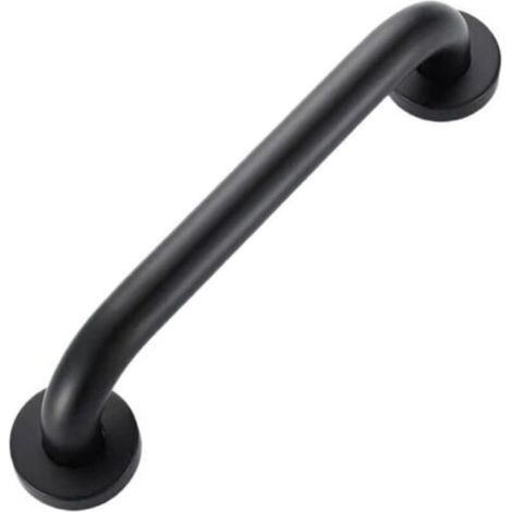 Maniglione di supporto in acciaio inox per bagno, vasca da bagno, WC, per anziani, disabili, bambini e donne in gravidanza, 40 cm (nero)