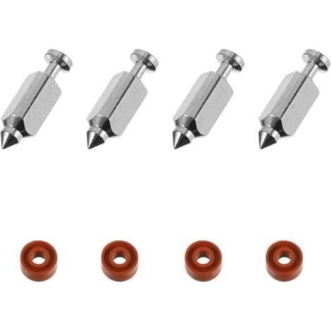 Kit di valvole a spillo per carburatore per tosaerba 398188 – 4 pezzi in acciaio con guarnizioni in gomma