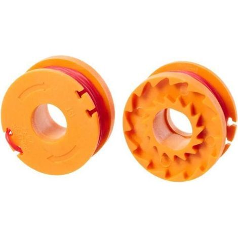 Packung mit 2 WA0004.1 langlebigen Trimmerfadenspulen, 3 m Durchmesser, 1,25 mm, kompatibel mit WORX 20 V Rasenmähern und Trimmern, alle Modelle WG163E und WG157E. (1/5)
