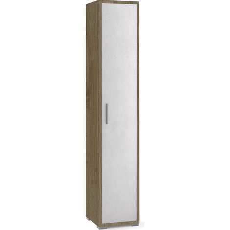 Armadio 1 Anta 39x199x41 cm Noce Stelvio/Ossido Bianco (1/3)
