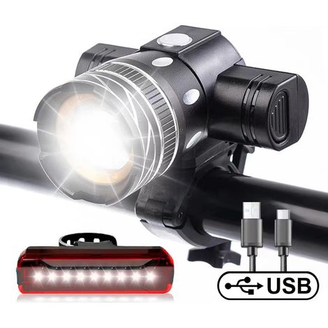 5000 Lumen Fahrradscheinwerfer, wiederaufladbar, wasserdichtes LED-Fahrradlicht, hohe Helligkeit 6 Stunden, Straßenradfahren, Bergsicherheit, Vorort-Taschenlampe mit 3 Modi [A+++] (1/4)