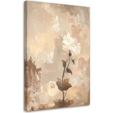 Toile Imprimée, Fleur de rose abstraite pastel dans les tons beige,20x30 (1/4)