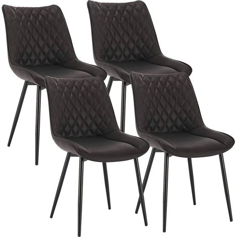 WOLTU 4 pcs dining chairs Kitchen Counter chairs Lounge Leisure Living Room Anthracite