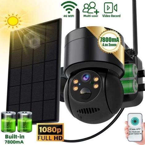 1080P Solar Powered Surveillance Camera - 360° Pan - PIR Detection - Two-Way Audio (1/4)
