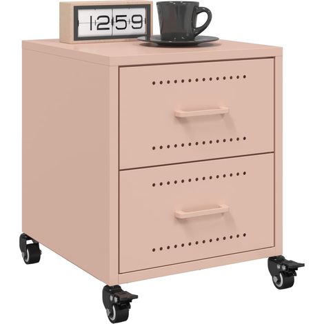 Nachttische 2 Stk. Rosa 36x39x43,5 cm Stahl