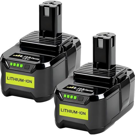 2X 18V 5.5Ah/5500mAh Batteries au Lithium pour Ryobi P108 RB18L40 P108 RB18L25 RB18L15 RB18L13 P107 P122 P104 P105 P102 P102 2003 (1/5)