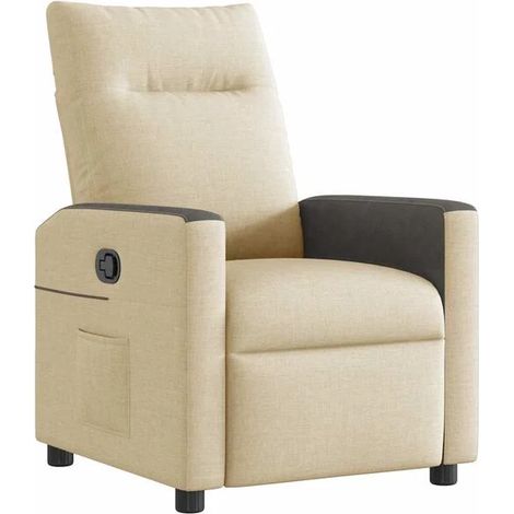 Chaise longue en tissu beige – Canapé relax inclinable avec dossier réglable, design moderne et confort ergonomique pour salon ou chambre (1/5)