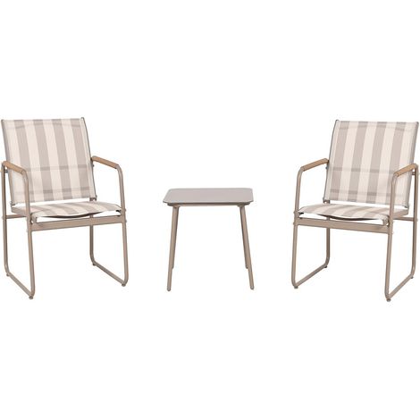 Salon de Jardin 3 Pièces "Namur" 82cm Beige (1/3)