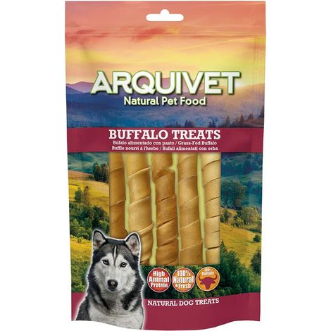 ARQUIVET BUFFALO Espirales de piel de búfalo con colágeno - 12 cm - 5 unidades - 100 g