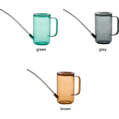 Arrosoir à long bec en acier inoxydable avec graduations, design moderne et élégant, capacité 1L, couleur vert émeraude, idéal pour plantes d'intérieur (1/5)