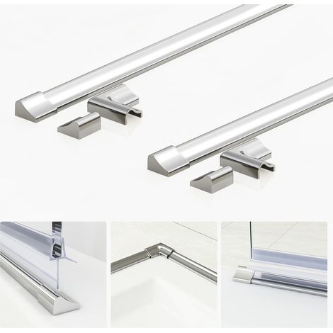 WDWRITTI 2x95cm Schwallschutzleiste duschwasserstop Alu Schwallschutzprofil für Dusche