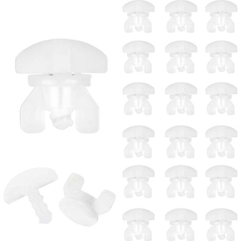 Lot de 40 rideaux de blocage universels, pour systèmes de rails, bloqueurs intermédiaires, rideaux, bloqueurs, rail de rideau (transparent) (1/5)