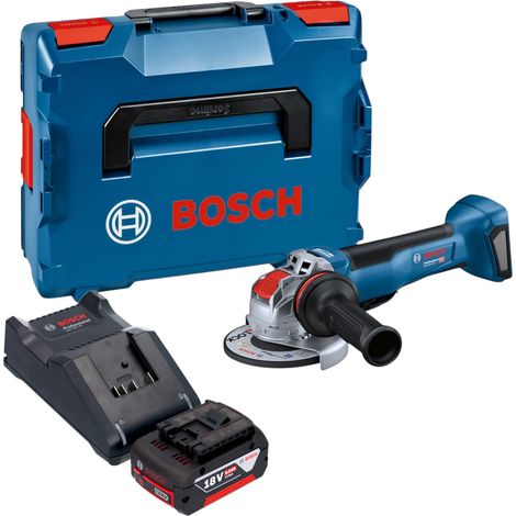 Meuleuse d'angle sans fil Bosch GWX 18V-10 P Professional 18 V 125 mm X-LOCK Brushless + 1 batterie 5,0 Ah + chargeur + L-Boxx (1/5)