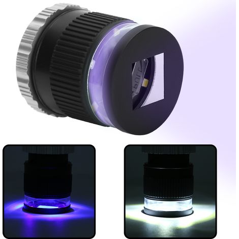 Loupe de Bijoutier 30X avec Lumière LED et UV pour Examen de Pierres et Détails Miniatures