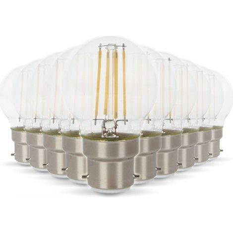 Arum Lighting – Lot de 10 ampoules LED B22 G45 4W équivalent 40W – 400 lumens – Température de couleur 2700K blanc chaud – Angle d'éclairage 300° (1/3)