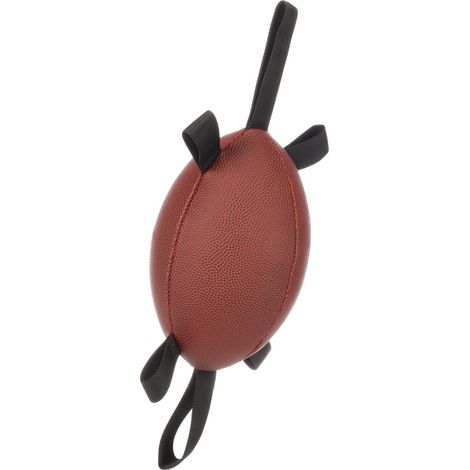 Jouet ballon Rugby marron foncé ø 13 cm x 21 cm pour chien - Flamingo (1/3)