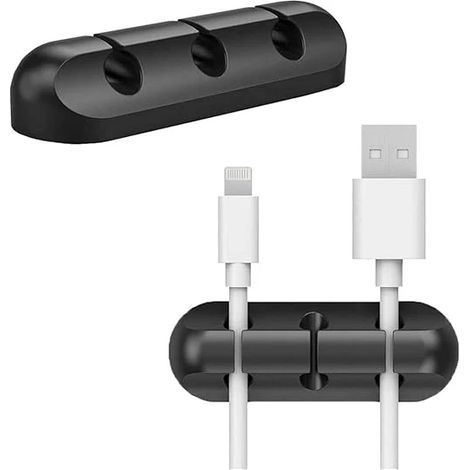 Organisateur de câbles avec clips adhésifs, supports pour câbles d'alimentation et câbles d'accessoires de charge, câbles de souris, PC, bureau (1/5)