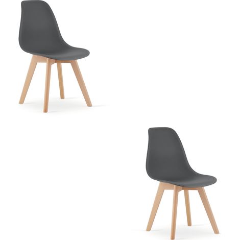 Silla KITO gris oscuro / patas naturales x 2 (1/5)