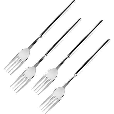 Fourchette Télescopique - Acier Inoxydable - Longueur Réglable 20 à 60 cm - Pour Barbecue Dessert Fruits Légumes - Lot de 1 (1/4)