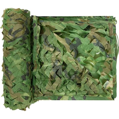 Filet de camouflage militaire renforcé 4x5m - Parfait pour chasse, décoration jardin, ombrage terrasse, photo, abri extérieur, grand camouflage résistant (1/4)