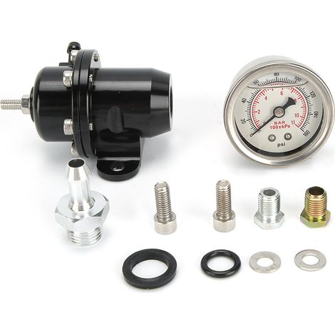 GARRYFIZH Régulateur de Pression de Carburant (FPR) Pompe avec Manomètre pour Honda B16 B18 B20 D16 Si LS GSR