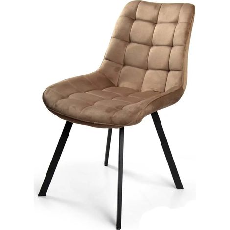 Set aus 4 eleganten braunen Samt-Sesseln 53x43x85