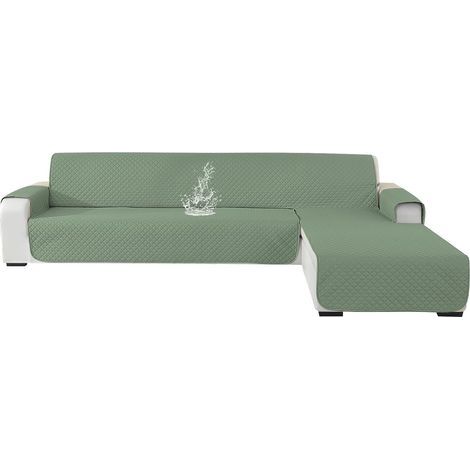 Ystyle Housse De Canapé d'angle 2 Places, Housse De Canapé Angle Gauche/Droit Universel Réversible, Protege Canape Angle Impermeable, Couvre Canapé d'angle Antidérapante (210cm, Vert Clair) (1/5)