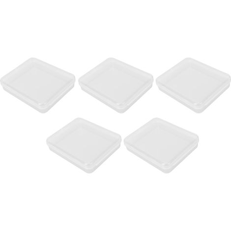 5 Pièces Boîte de Rangement en Plastique Transparent avec Couvercle à Charnière pour Organiser Petits Objets (1/5)
