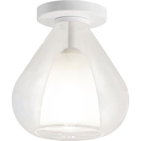 Lila - Plafonnier rond d.20cm Fabas Luce - Applique avec ampoule LED E27 MAX 40W - Transparent