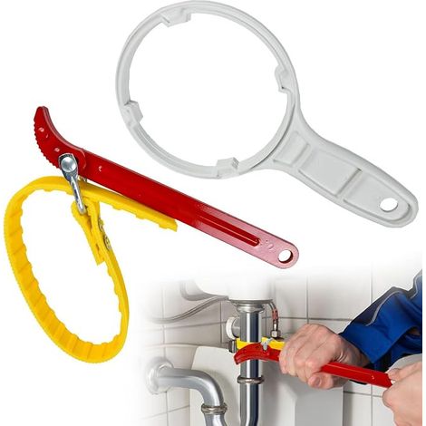 Oil Filter Wrench Adjustable 8 in Pipe Wrench Bottle Wrench with Hose Clamp for Sanitary Oil Filter Knobs (1/5)