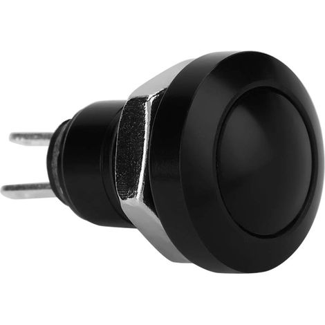 8 mm Commutateurs à Boutons Poussoirs Momentanés 24v, interrupteur bouton poussoir Utilisé pour les haut-parleurs, les alimentations, les commutateurs de démarrage (Noir) (1/5)