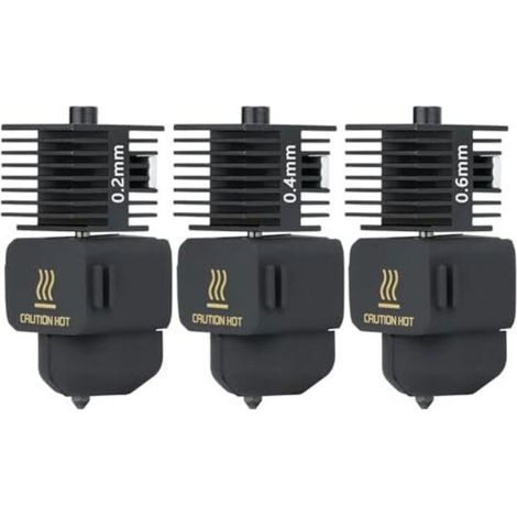 Kit per testine di stampa 3pac A1 Mini/A1 Hotend (estrusore da 0,2 mm + 0,4 mm + 0,6 mm) con ugello di ricambio in acciaio temprato ad alta temperatura da 0,4 mm e manicotto protettivo in (1/5)