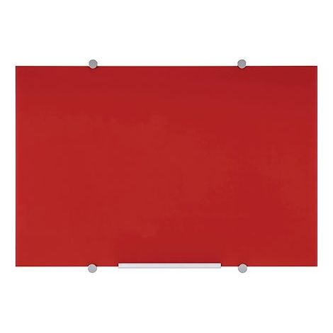 Tableau en verre magnétique Flow 90 x 120 cm Bi-Office rouge