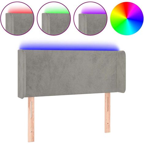 Maison Exclusive - Cabecero con LED de terciopelo gris claro 83x1 (1/5)