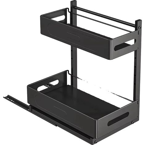 Organizador bajo el fregadero, diseño de 2 niveles, funcionalidad de cajón, Rack-D (1/2)