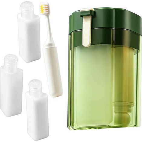 Ensemble de bouteilles individuelles portables pour voyage, bouteilles de shampooing rechargeables et étanches - bouteilles de voyage Maison, domicile, salle de bain, salle de lavage, salle de sport, (1/5)