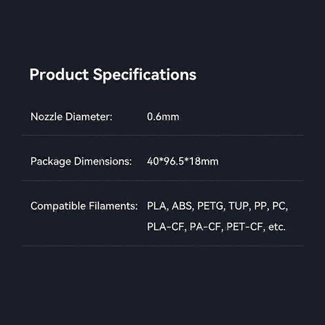 Creality K2 Plus 3D-Druckerzubehör „Unicorn“ K2P Schnellwechseldüse 0,6 mm Ganzmetall-Design Einfach zu