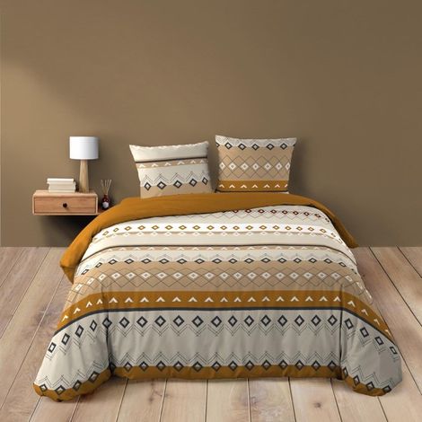 Housse de couette 260 x 240 cm coton 42 fils + 2 taies Xena (1/5)