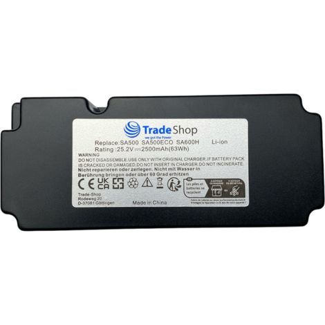 Trade-Shop Li-Ion Akku 25,2V 2500mAh kompatibel mit Yard Force SA500 SA500ECO SA600H SA650B SA800PRO ersetzt 862601 862615 / Mähroboter Rasenmäher (1/4)