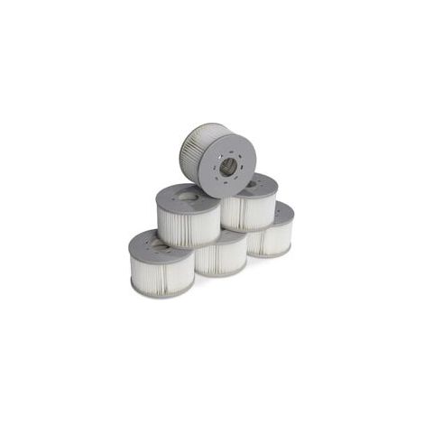 Juego de 6 filtros para spas inflables MSPA V2. Ø106cm – 6 cartuchos de filtro de repuesto para spa inflable MSPA