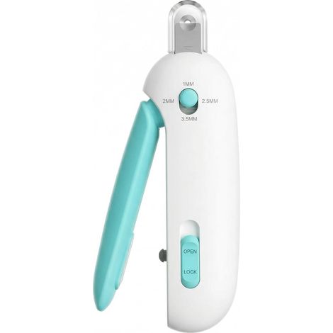 Coupe Griffes Chat, Coupe Ongle Chat avec Sécurité Ajustable, Ciseaux à Ongles Ergonomique avec Lame en Acier Solide, Outil de Toilettage Anti-Éclaboussures, Tondeuse à Griffes Bleu Ciel (1/5)