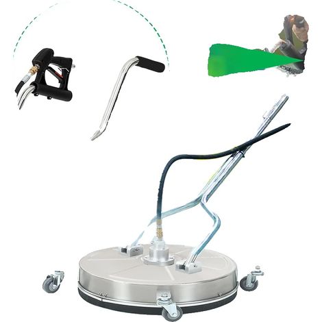 Nettoyant de surface, acier inoxydable, 18 pouces de large, 4000 PSI, 4 roues universelles, design anti-éclaboussures (1/5)