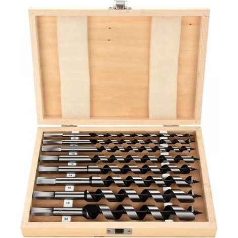 Set 8 mèches à bois hexagonales - Acier carbone - Diamètres 6-20mm - Spirale hélicoïdale - Percage précis