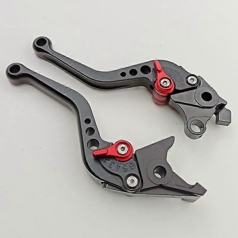 Poignée de frein et d'embrayage en alliage d'aluminium avec réglage modifié et levier de klaxon (noir 2) pour GSX1400 2001-2007 (1/5)
